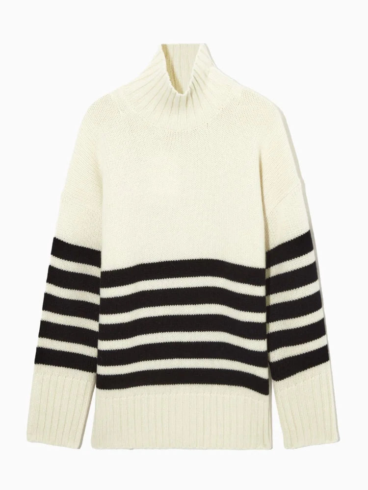 Stripe Turtleneck Pullover